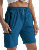 Women's Hiking Cargo Shorts Travel Athletic Golf Quick Dry Lightweight Summer Shorts for Women with Zipper Pockets