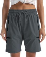 Women's Hiking Cargo Shorts Travel Athletic Golf Quick Dry Lightweight Summer Shorts for Women with Zipper Pockets - Image 2