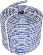 3/4 Inch x 200 Feet Double Braid Polyester Rope 20000Lbs Breaking Strength Strong Pulling Rope for Tree Work Camping Swings(Blue White)
